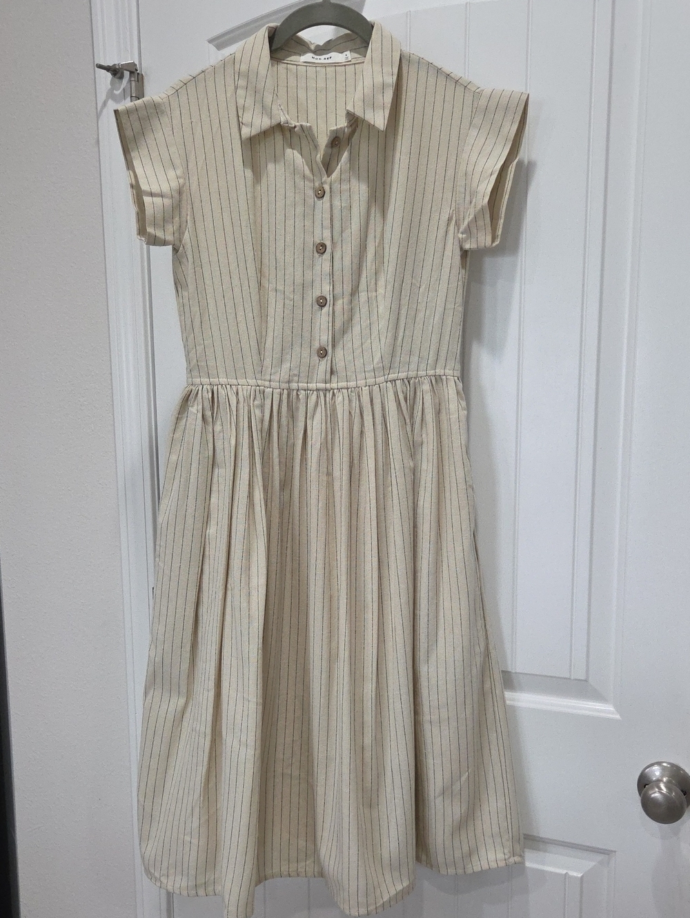 Mod Ref 100% Cotton Pinstipe Midi Shirt Dress, Size 2, Nwot